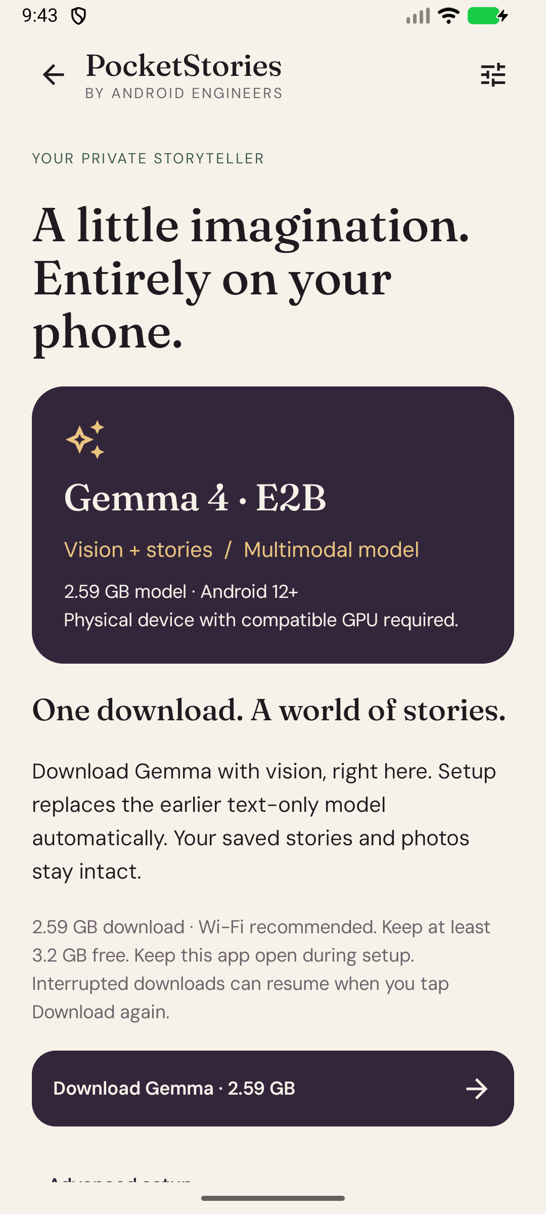Gemma model download setup